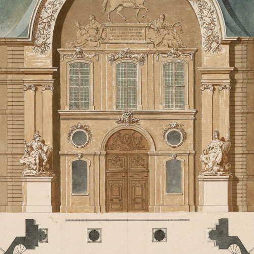 Plan et élévation  de la porte d’entrée de l’Hôtel Royal des Invalides