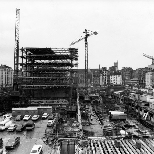 Le chantier du centre Pompidou, côté métro Rambuteau