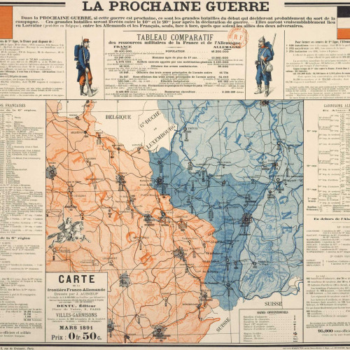 Carte de la frontière franco-allemande