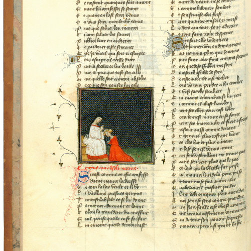 Fol. 139v : Génius absout Nature de ses fautes
 