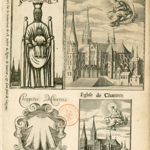 Vues de l’Eglise de Chartres. La Vierge noire. Relique de la Sainte Tunique.