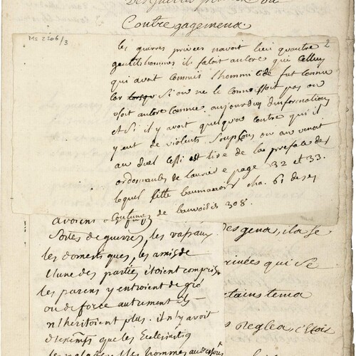 Notes manuscrites de Montesquieu