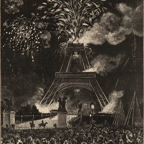 La fête du 14 juillet : Feu d’artifice tiré sur la seconde plateforme de la Tour Eiffel