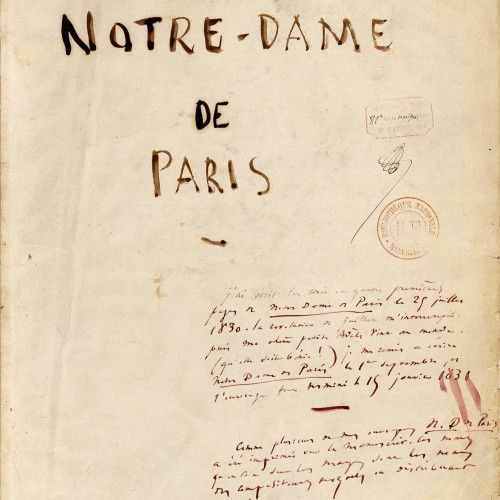 Page manuscrite de Notre-Dame de Paris, de la main de Victor Hugo