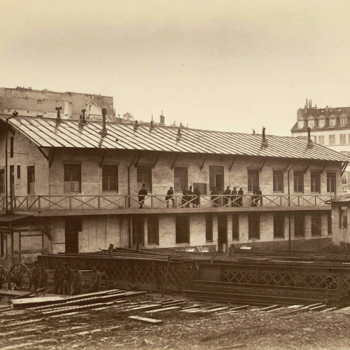Construction de l’opéra Garnier à Paris, bâtiment provisoire de l’agence Garnier