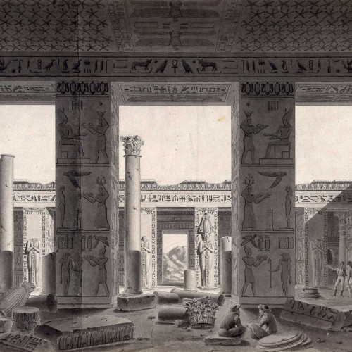 Palais de Ramsès III à Médinet Habou : péristyle et vue intérieure