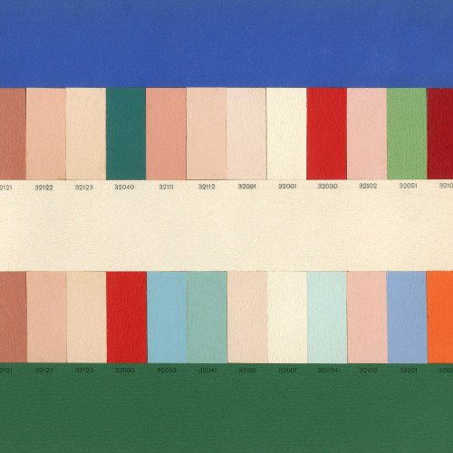 Salubra, claviers de couleurs conçu par Le Corbusier, "Bigarré III"