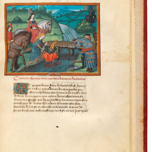 Fol. 22 : Dame Espérance tire le chevalier Cœur de l'eau
 