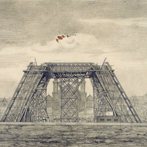 La Tour Eiffel en construction